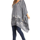 Sakkas Adalwin Third Tie Dye Desert Sun Circle Ponch Tunic Top Blouse W/Embroidery