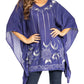 Sakkas Adalwin Third Tie Dye Desert Sun Circle Ponch Tunic Top Blouse W/Embroidery