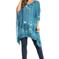 Sakkas Adalwin Third Tie Dye Desert Sun Circle Ponch Tunic Top Blouse W/Embroidery