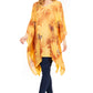 Sakkas Adalwin Third Tie Dye Desert Sun Circle Ponch Tunic Top Blouse W/Embroidery