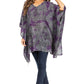 Sakkas Adalwin Third Tie Dye Desert Sun Circle Ponch Tunic Top Blouse W/Embroidery