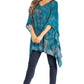 Sakkas Adalwin Third Tie Dye Desert Sun Circle Ponch Tunic Top Blouse W/Embroidery