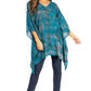 Sakkas Adalwin Third Tie Dye Desert Sun Circle Ponch Tunic Top Blouse W/Embroidery