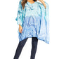 Sakkas Adalwin Third Tie Dye Desert Sun Circle Ponch Tunic Top Blouse W/Embroidery
