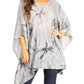 Sakkas Adalwin Third Tie Dye Desert Sun Circle Ponch Tunic Top Blouse W/Embroidery