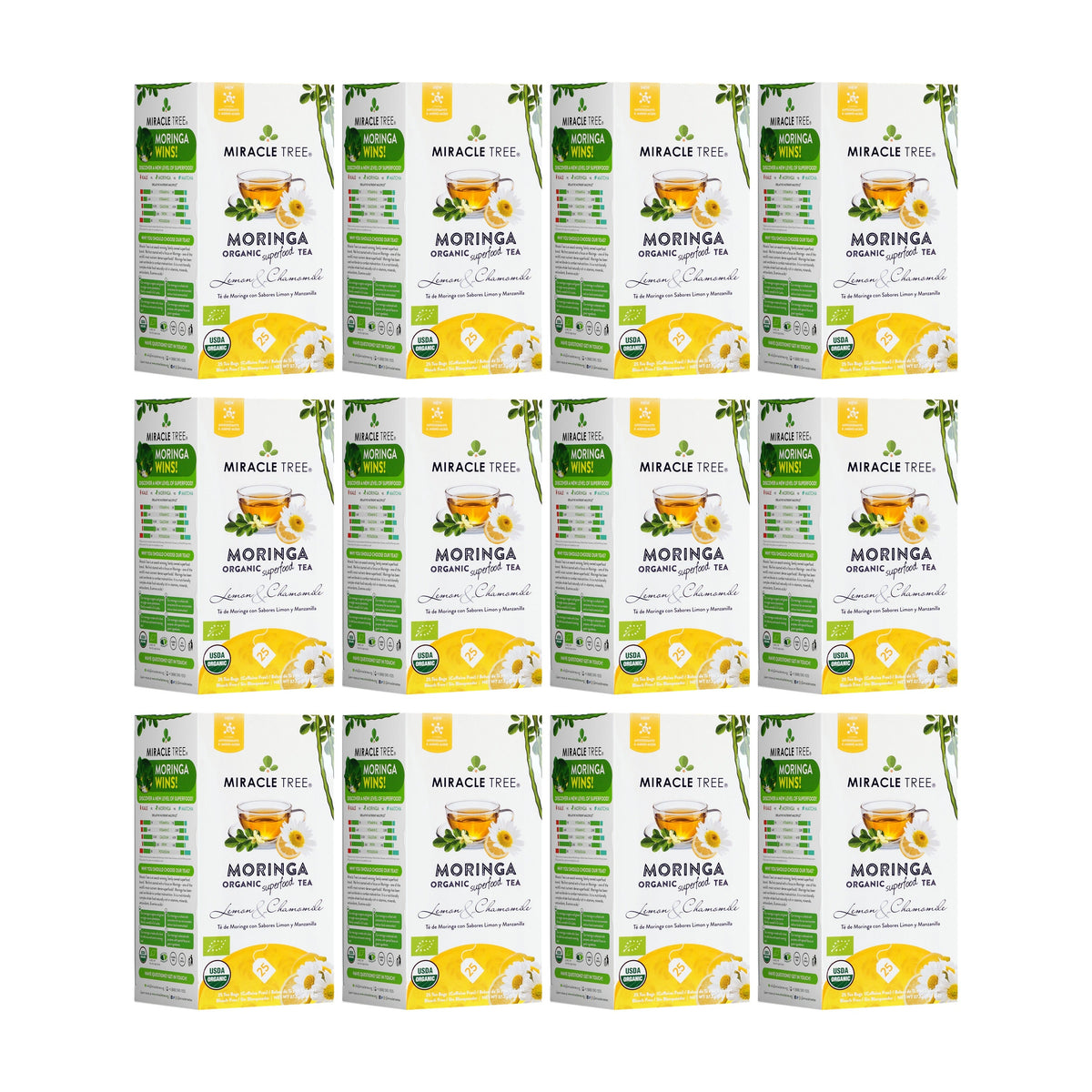 Organic Moringa Tea - Lemon & Chamomile - Caffeine-Free Herbal Tea