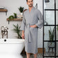 Waffle Spa Bathrobe for Men -  Absorbent, Lightweight
