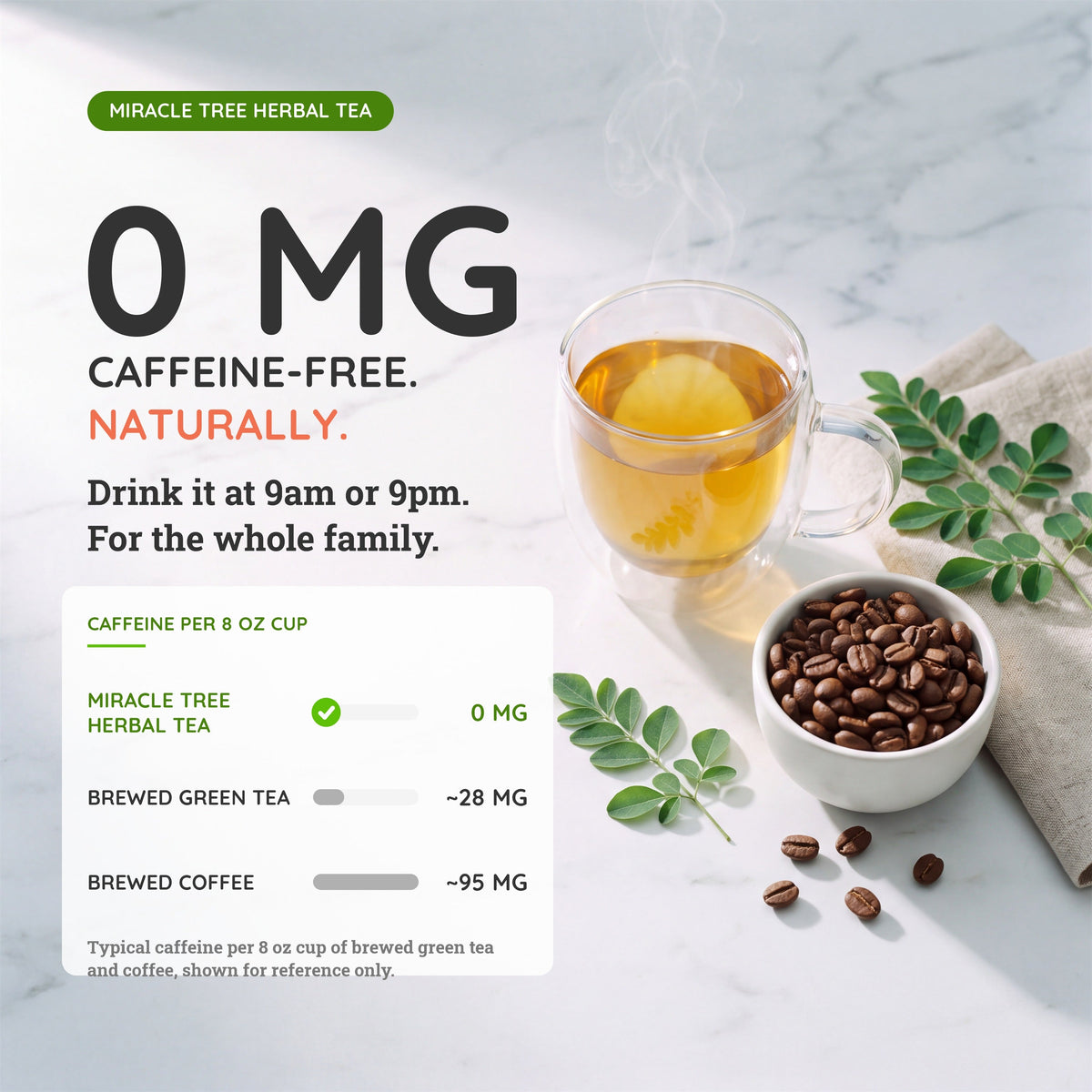 Organic Moringa Tea - Hibiscus - Caffeine-Free Herbal Tea