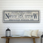 Personalized Coordinates Canvas Ski Lodge Sign - Family Name Cabin Decor