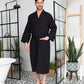 Waffle Spa Bathrobe for Men -  Absorbent, Lightweight