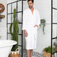 Waffle Spa Bathrobe for Men -  Absorbent, Lightweight