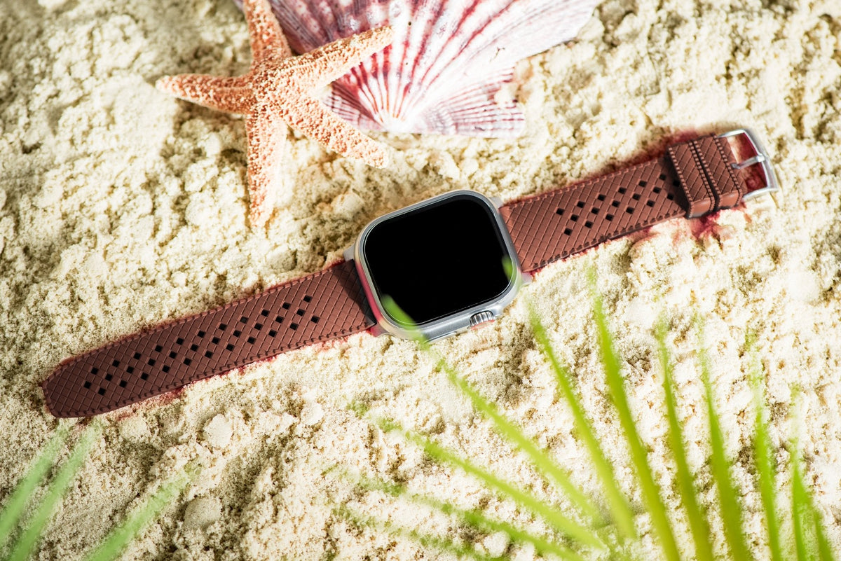 Neo Tropical Rubber Band - For Apple Watch ULTRA - Brown