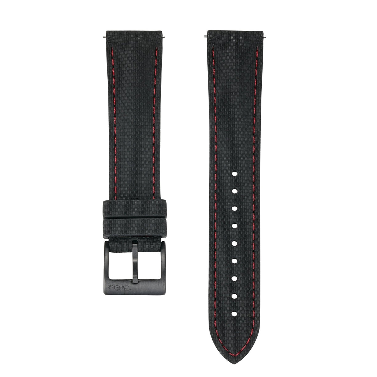 Sailcloth Rubber Buckle - Black/Red