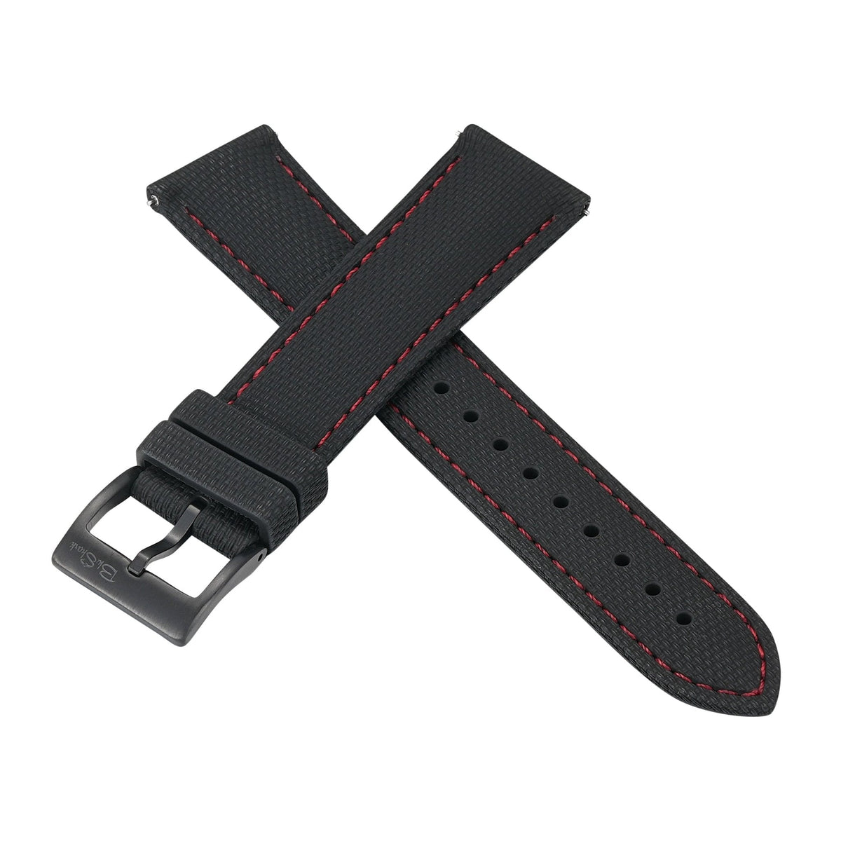 Sailcloth Rubber Buckle - Black/Red