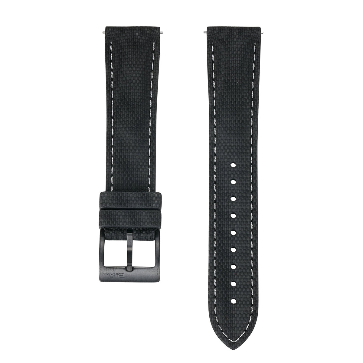 Sailcloth Rubber Buckle - Black/White