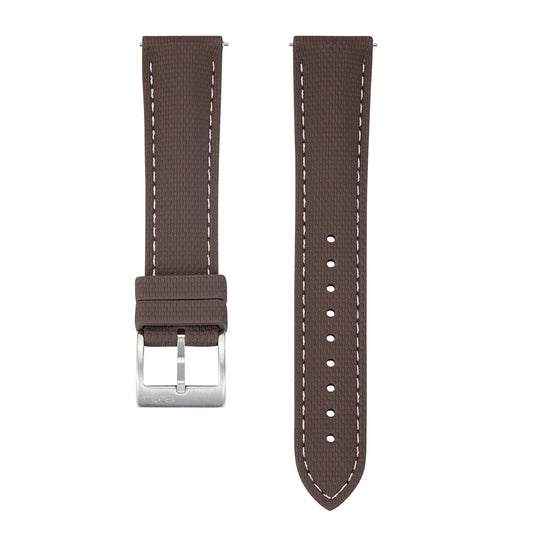 Sailcloth Rubber Buckle - Brown/White