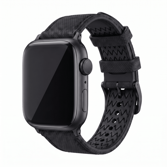 Sailcloth Rubber Buckle - For Apple Watch - Blackout