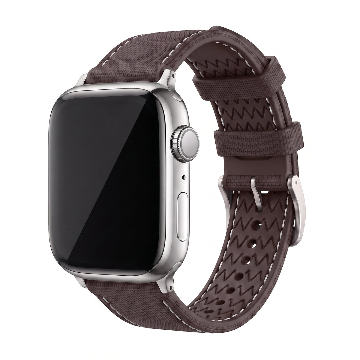 Sailcloth Rubber Buckle - For Apple Watch - Brown/White