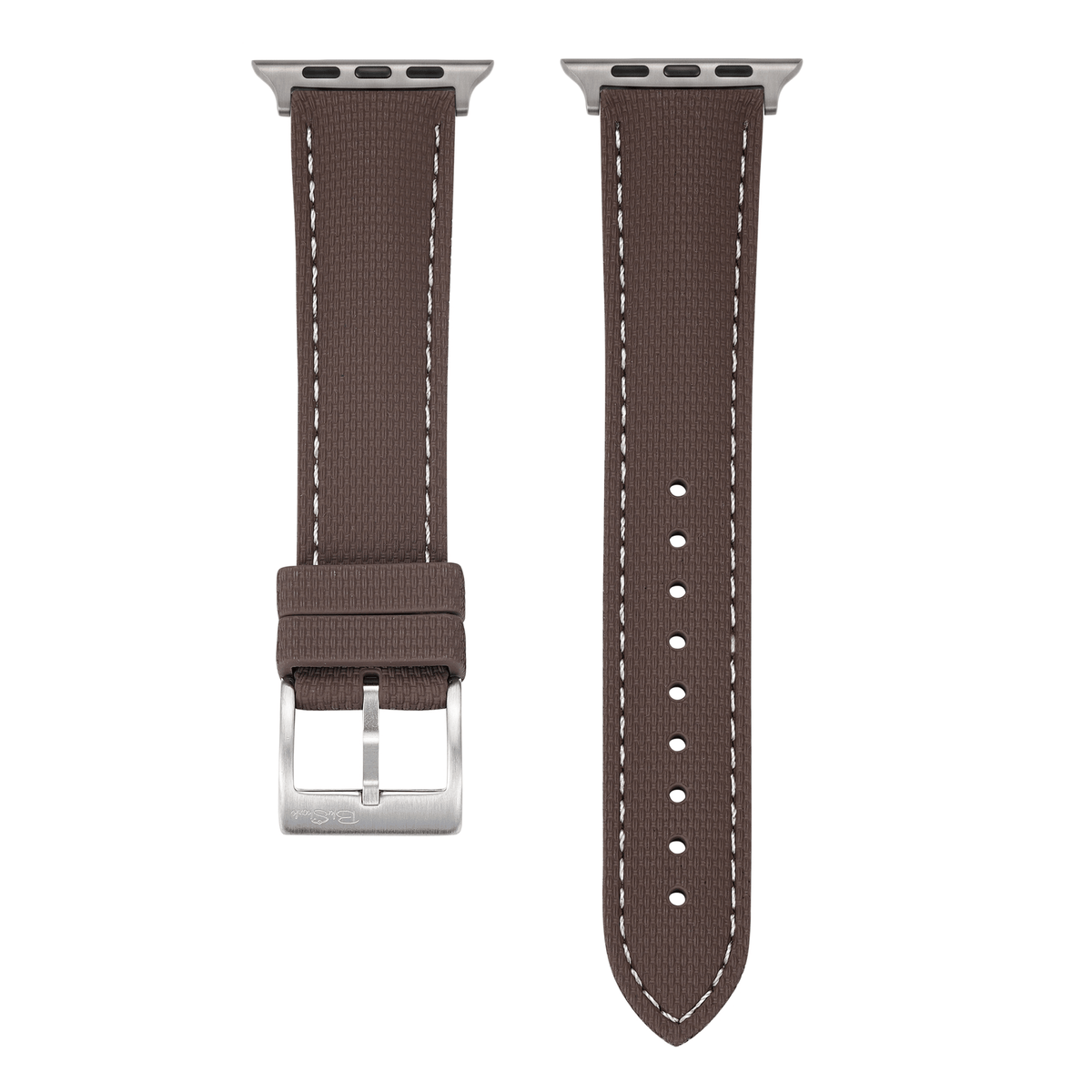 Sailcloth Rubber Buckle - For Apple Watch - Brown/White