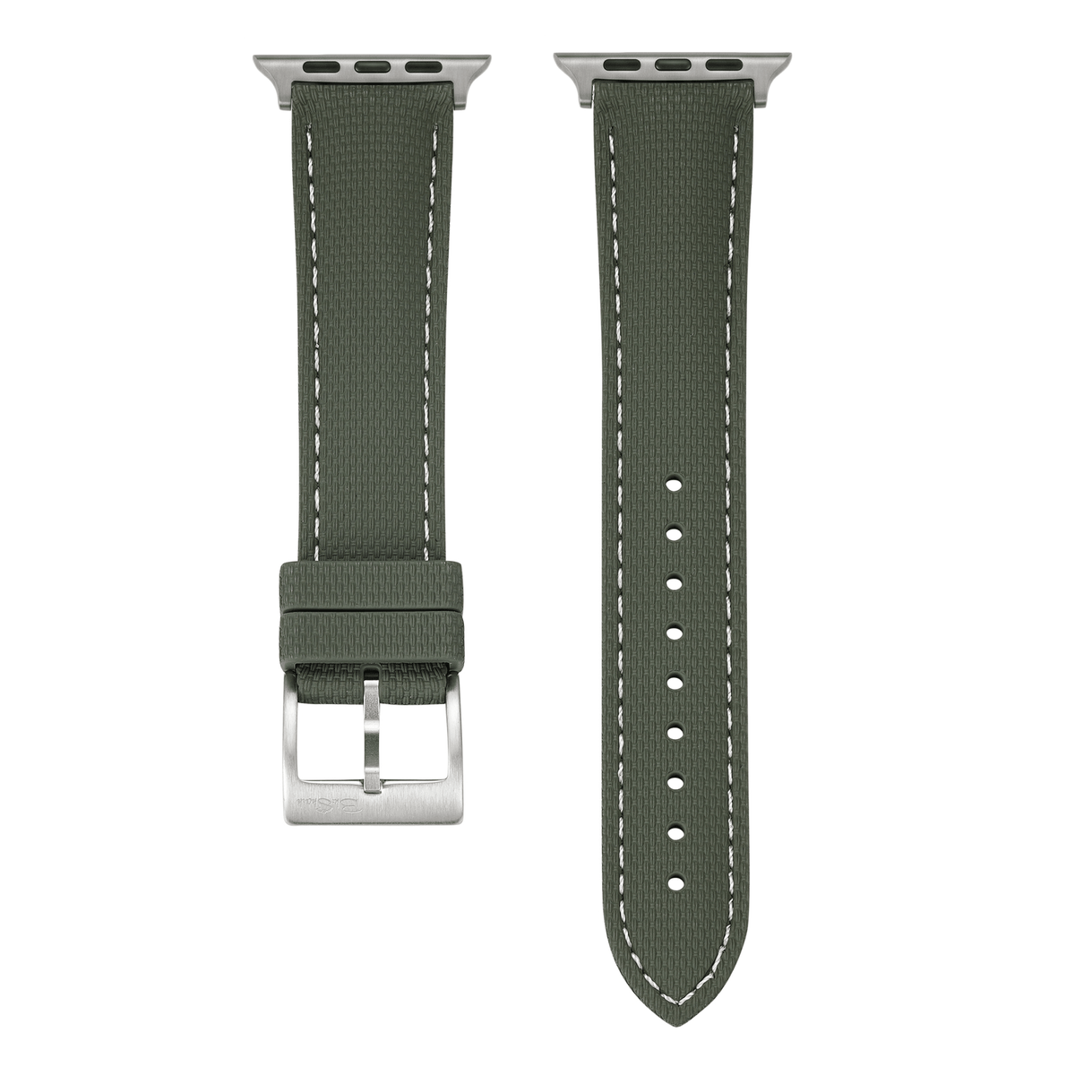 Sailcloth Rubber Buckle - For Apple Watch - Green/White