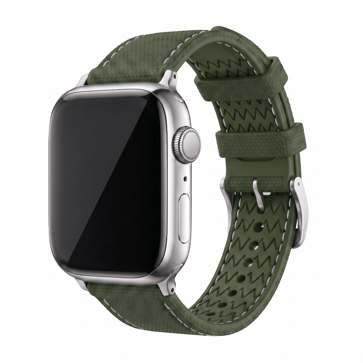 Sailcloth Rubber Buckle - For Apple Watch - Green/White