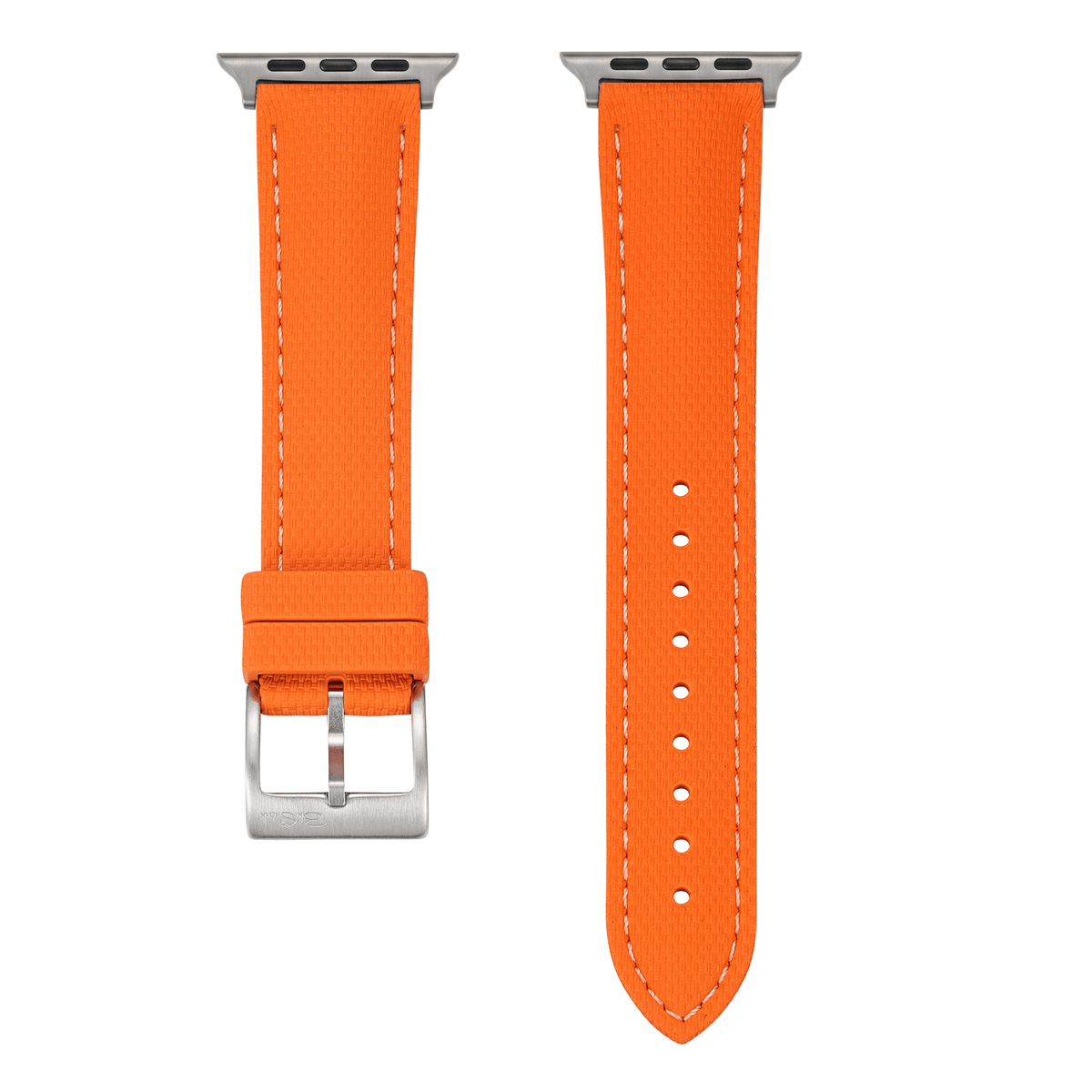 Sailcloth Rubber Buckle - For Apple Watch - Orange/White
