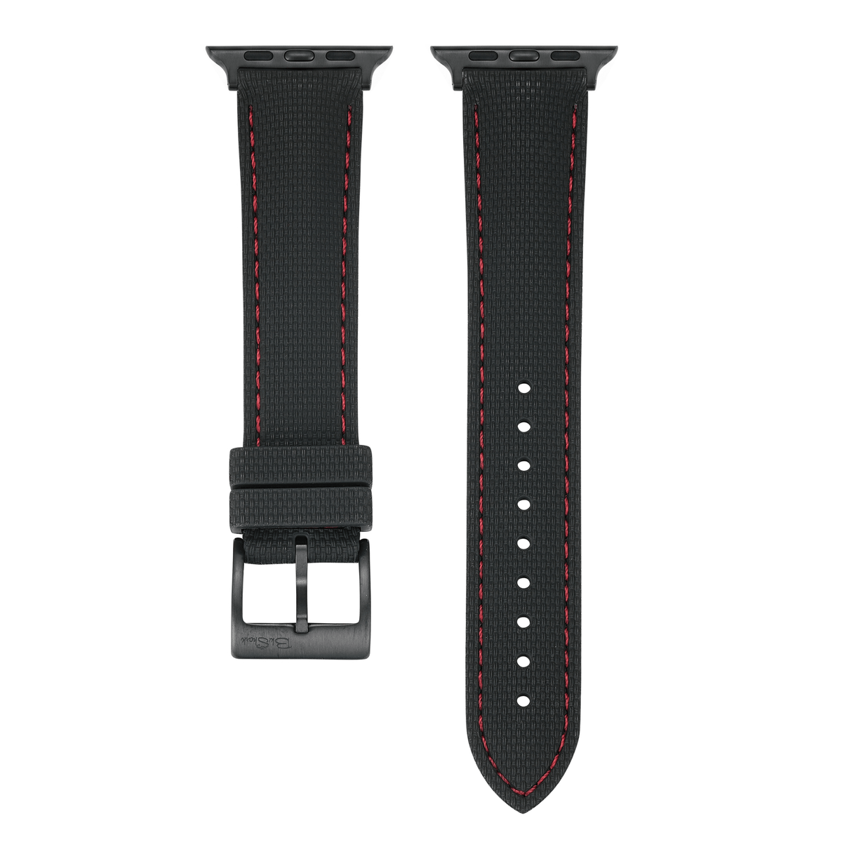 Sailcloth Rubber Buckle - For Apple Watch ULTRA - Black/Red