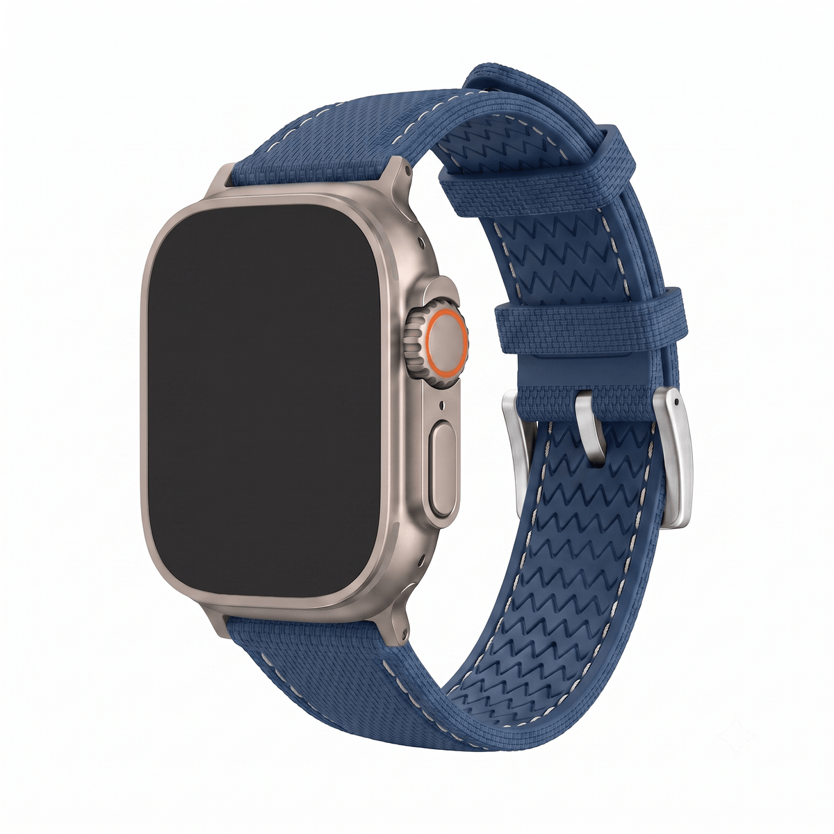 Sailcloth Rubber Buckle - For Apple Watch ULTRA - Blue/White