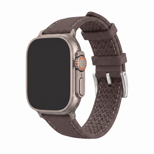 Sailcloth Rubber Buckle - For Apple Watch ULTRA - Brown/White