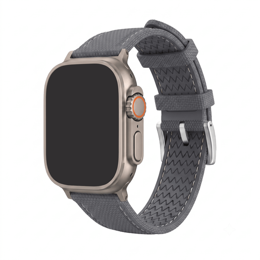 Sailcloth Rubber Buckle - For Apple Watch ULTRA - Gray/White