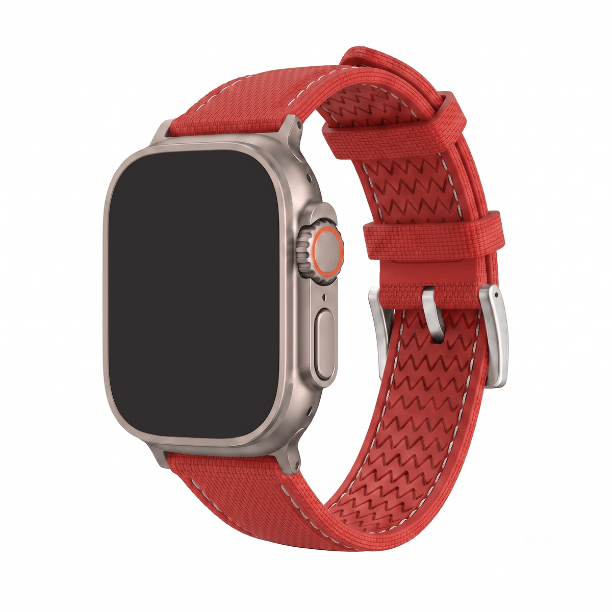 Sailcloth Rubber Buckle - For Apple Watch ULTRA - Red/White