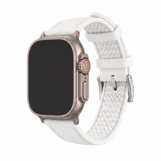 Sailcloth Rubber Buckle - For Apple Watch ULTRA - White/White