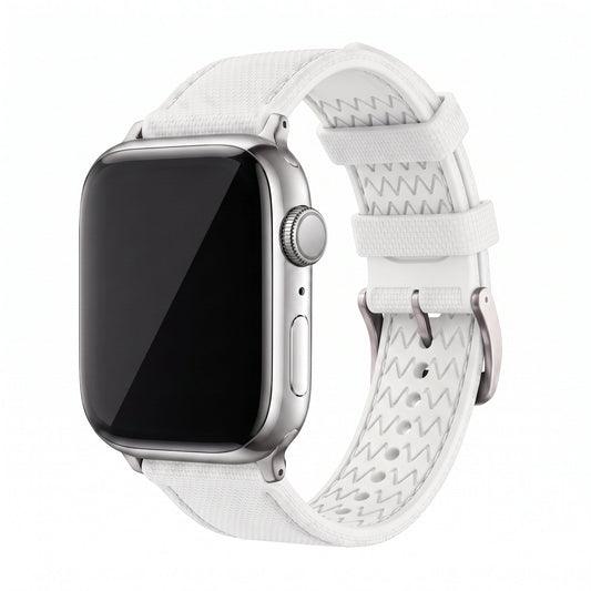 Sailcloth Rubber Buckle - For Apple Watch - White/White