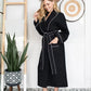 Women’s Waffle Piping Bathrobe – Lightweight Spa-Style Comfort
